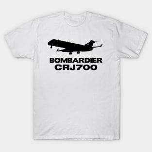 Bombardier CRJ700 Silhouette Print (Black) T-Shirt